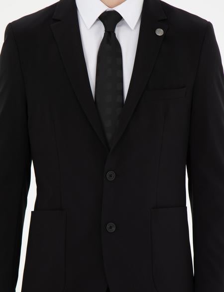 Siyah Esnek Fit Blazer Ceket - 50287775017