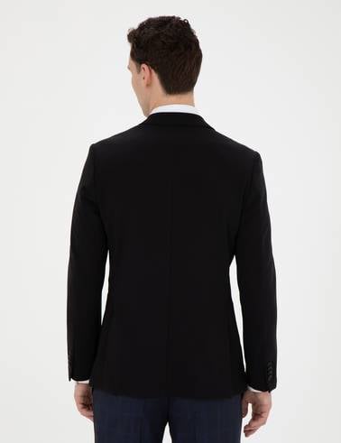 Siyah Esnek Fit Blazer Ceket