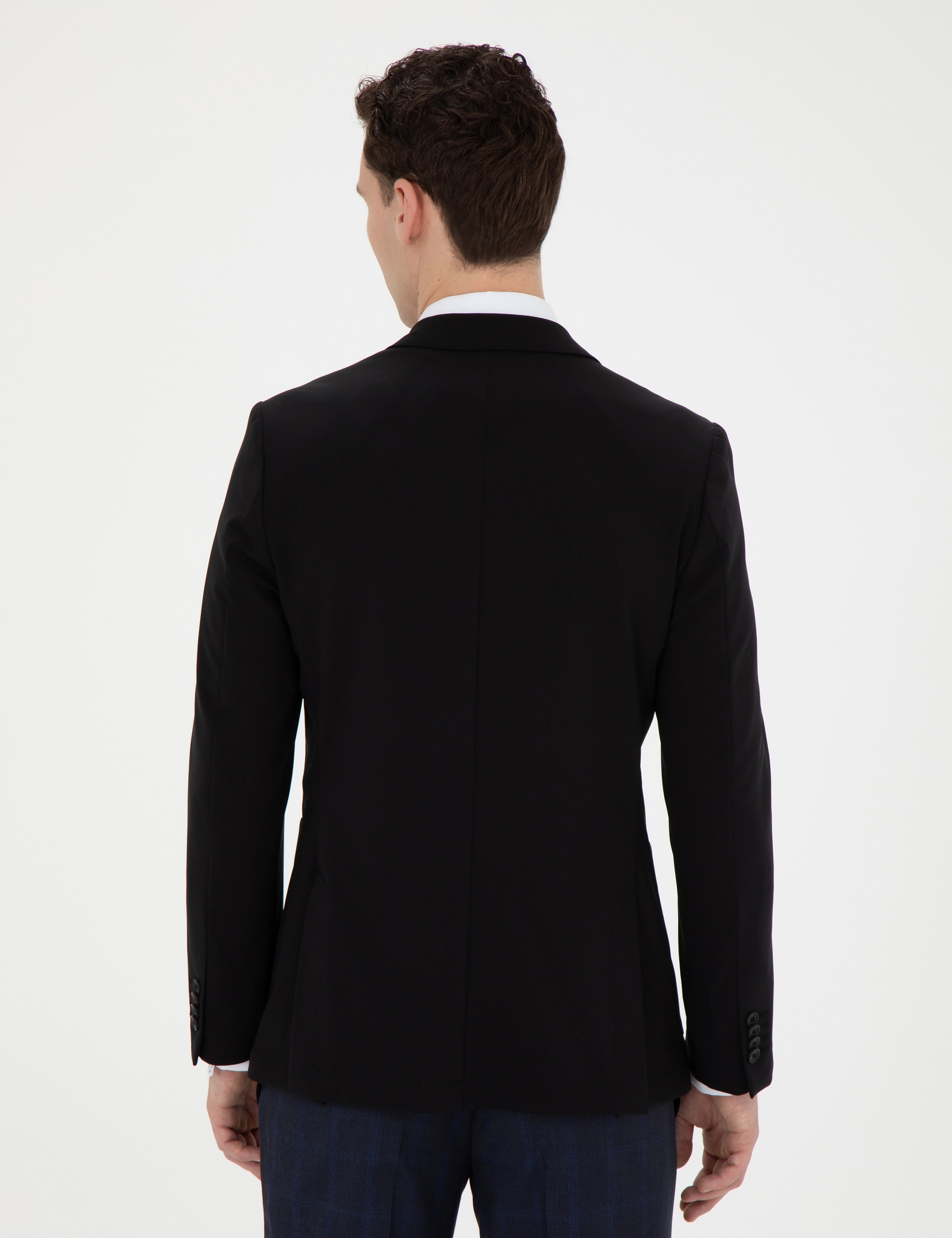 Siyah Esnek Fit Blazer Ceket