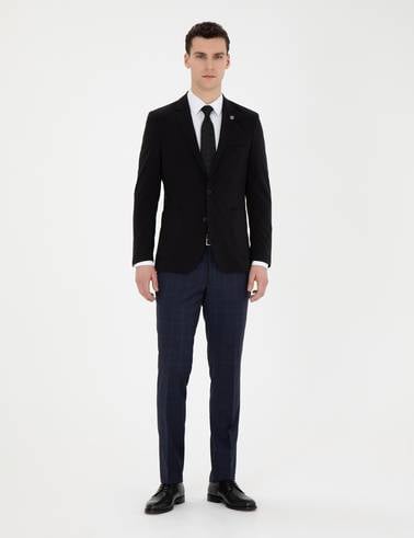 Siyah Esnek Fit Blazer Ceket
