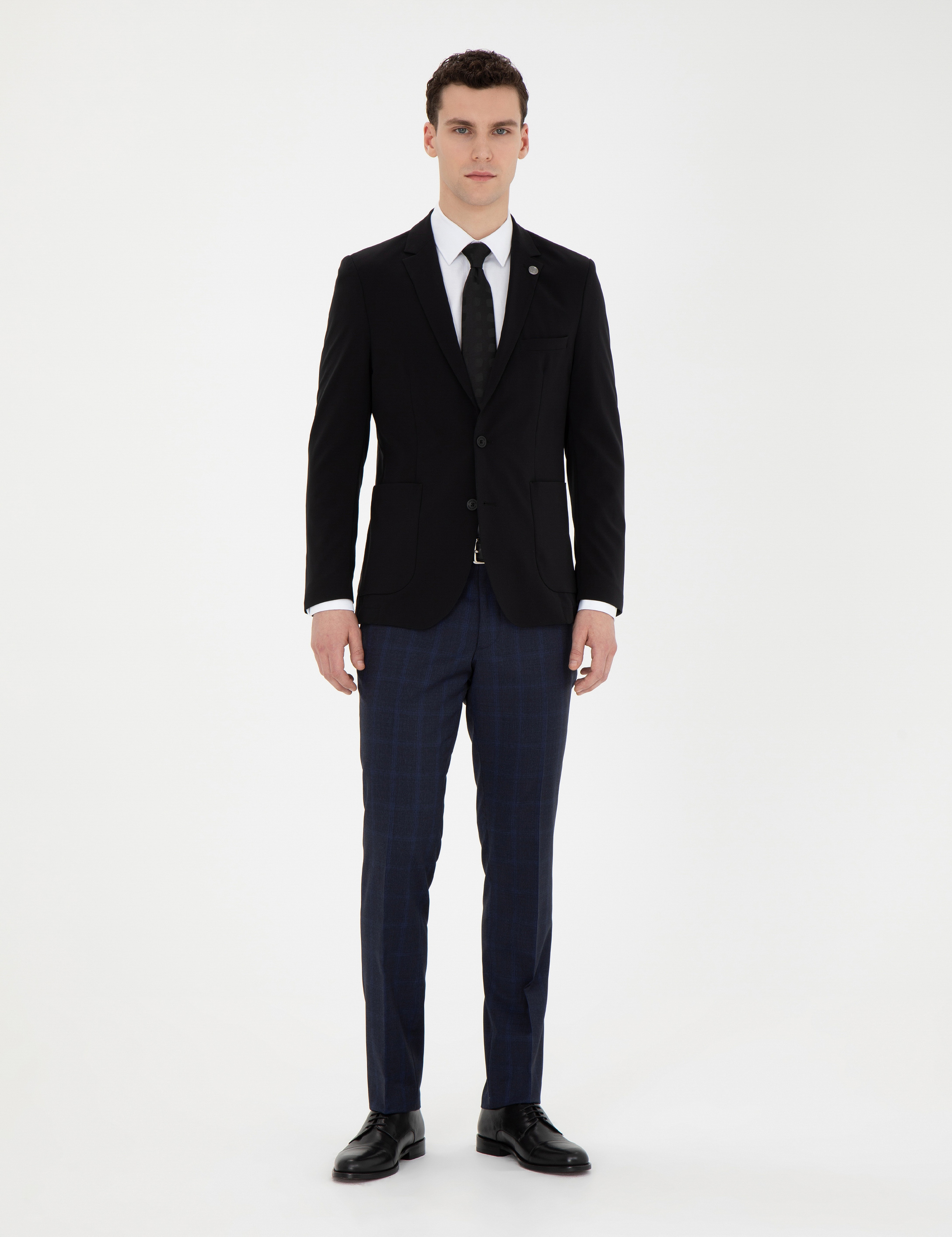Siyah Esnek Fit Blazer Ceket - Image 4