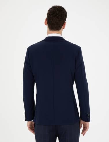 Lacivert Esnek Fit Blazer Ceket