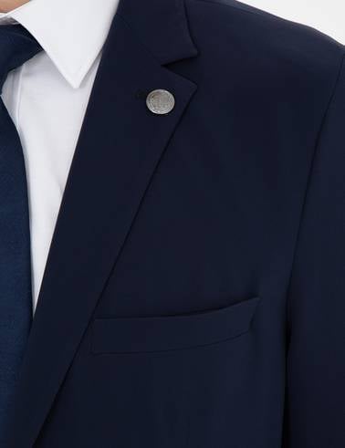 Lacivert Esnek Fit Blazer Ceket