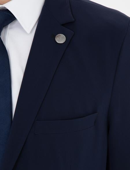 Lacivert Esnek Fit Blazer Ceket - 50287775041