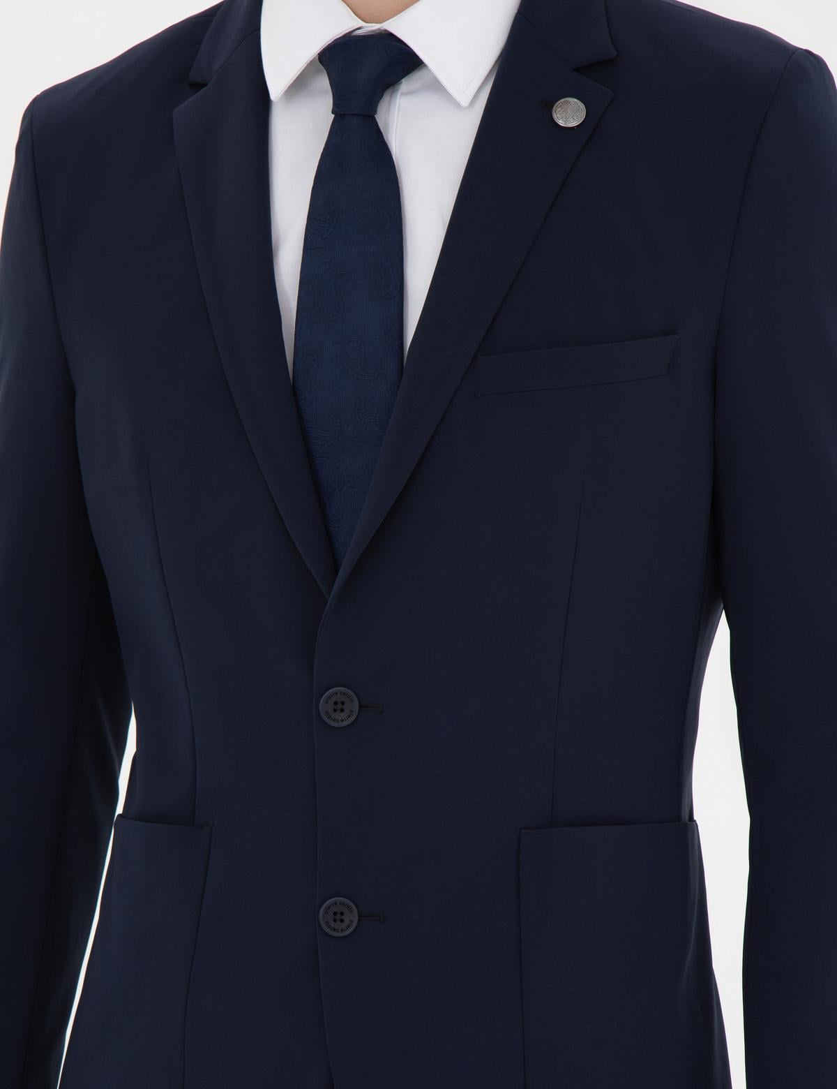 Lacivert Esnek Fit Blazer Ceket - 50287775041