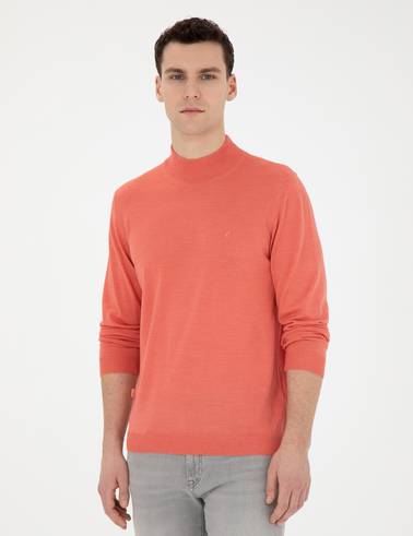 Somon Slim Fit Yarım Balıkçı Yaka Yün Karışımlı Basic Triko Kazak