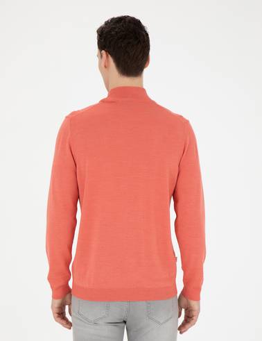 Somon Slim Fit Yarım Balıkçı Yaka Yün Karışımlı Basic Triko Kazak