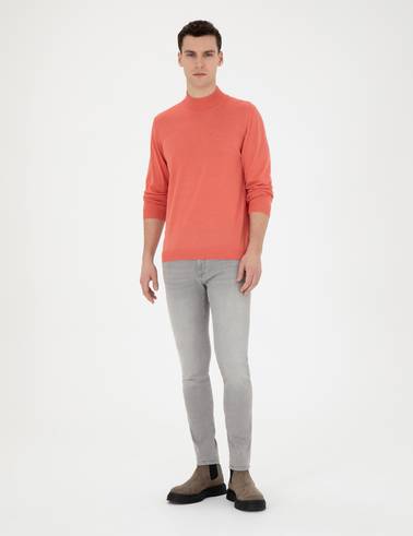 Somon Slim Fit Yarım Balıkçı Yaka Yün Karışımlı Basic Triko Kazak