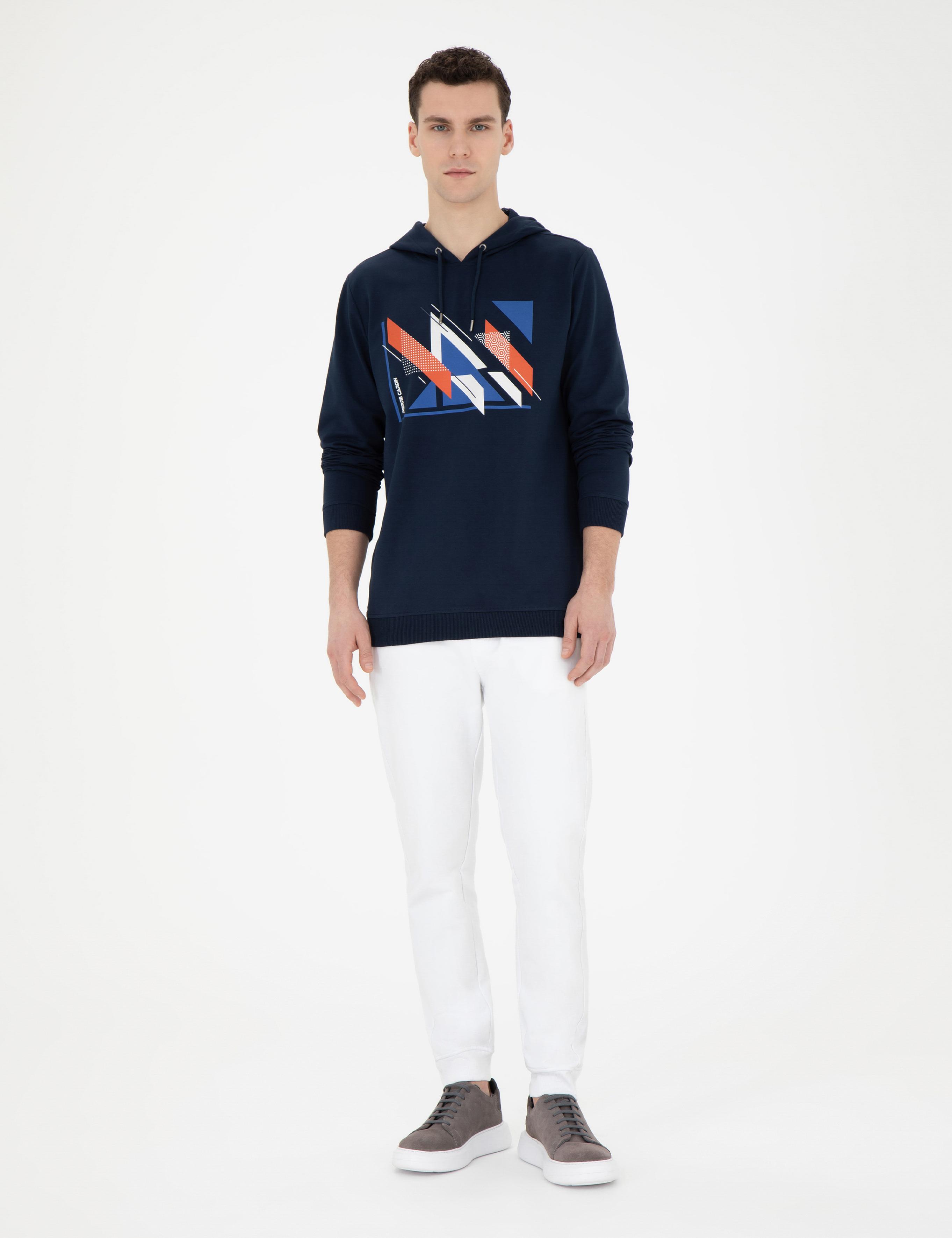 Beyaz Şardonlu 2 İplik  Fermuarlı Cep %100 Pamuk Eşofman Altı