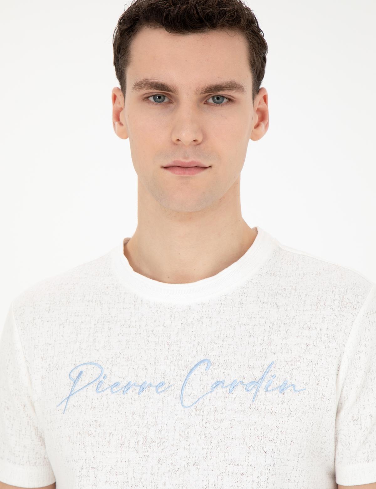 Beyaz Slim Fit Tişört - 50285389043