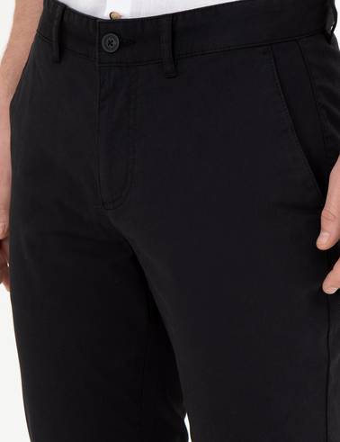 Siyah Slim Fit Kanvas Pantolon