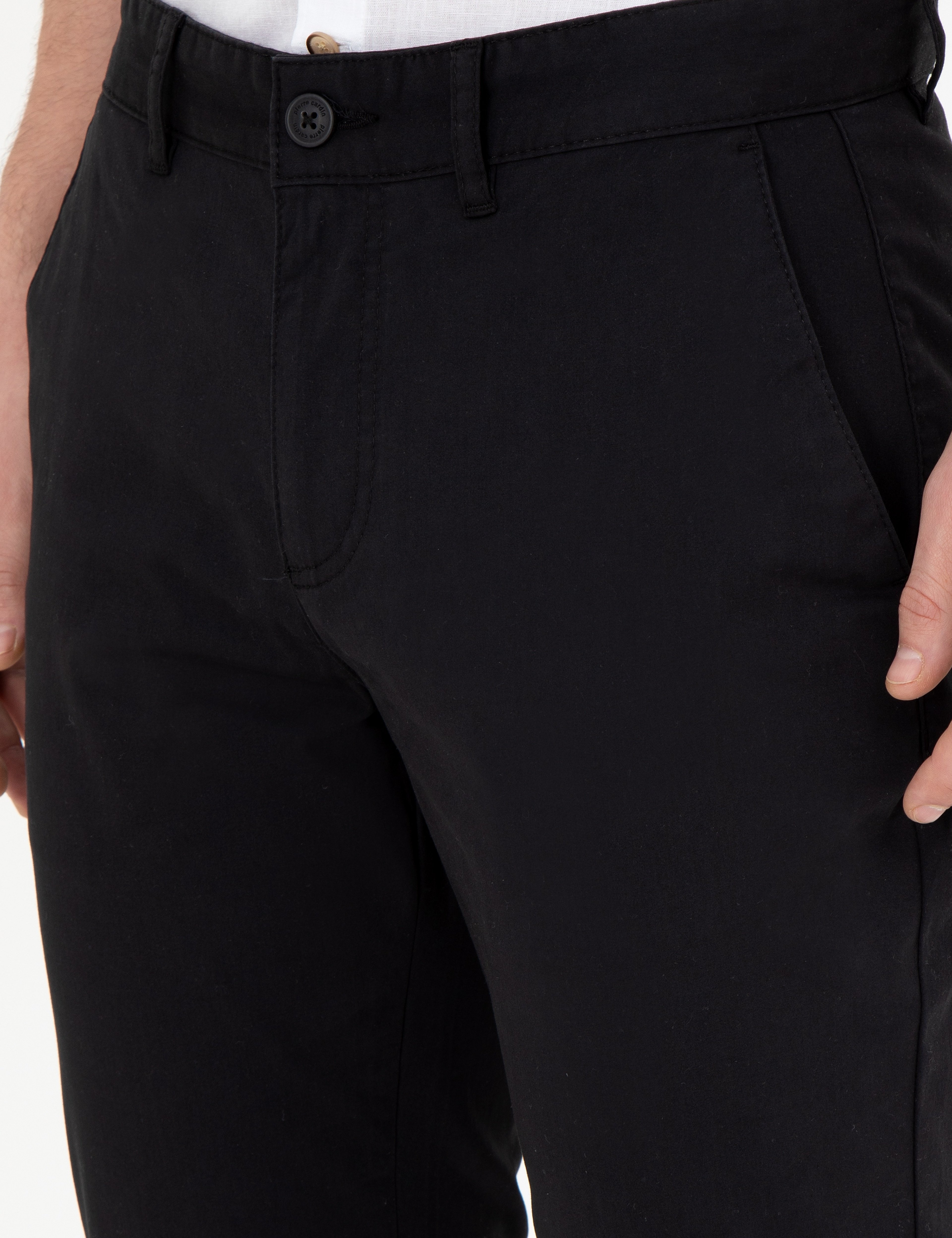 Siyah Slim Fit Basic Kanvas Pantolon
