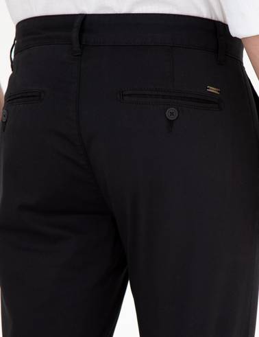 Siyah Slim Fit Kanvas Pantolon