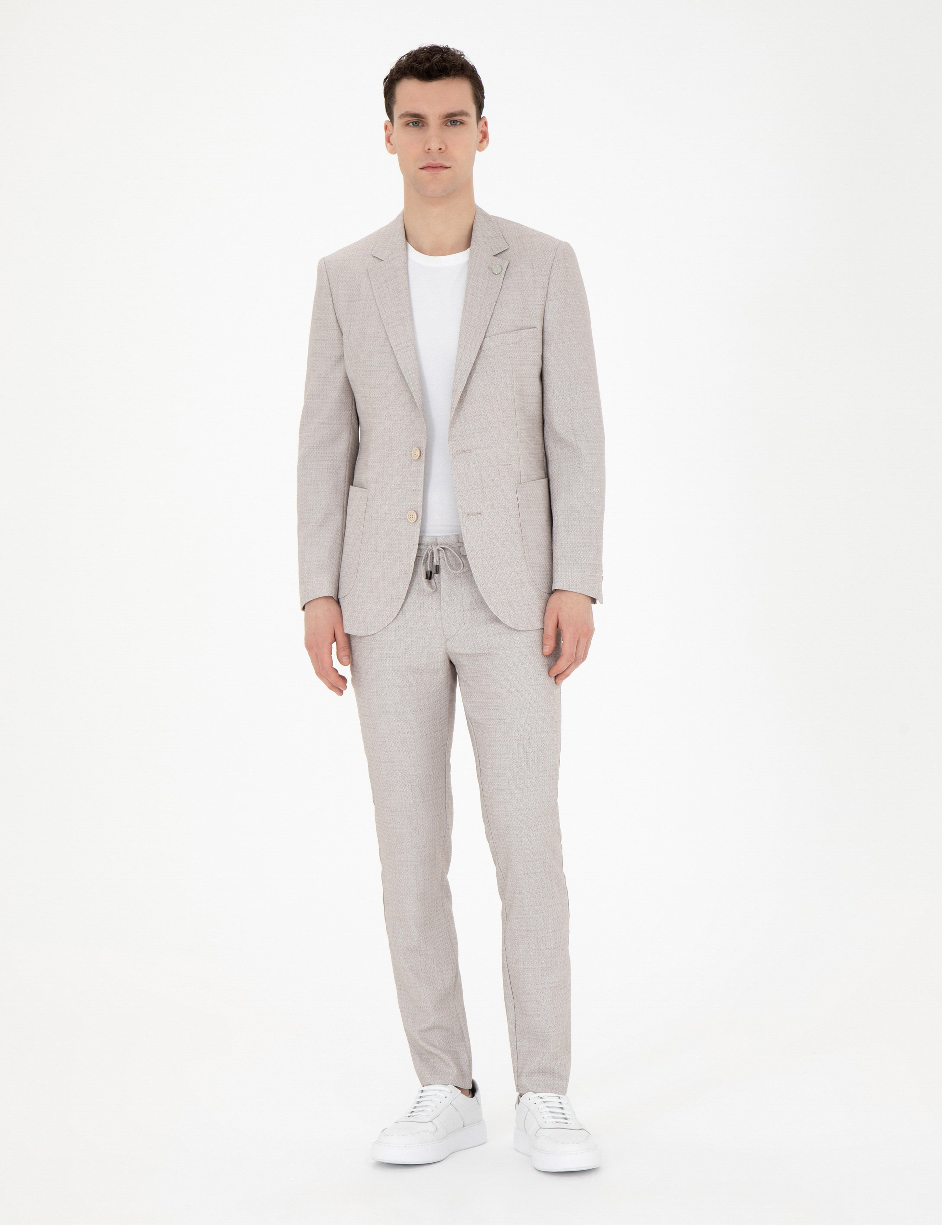 Bej Extra Slim Fit Takım Elbise - Image 1