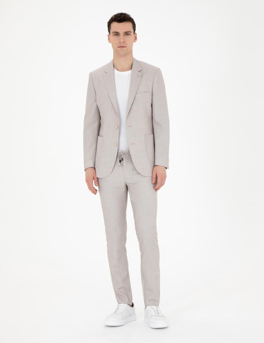 Bej Ex. Slim Fit Takım Elbise