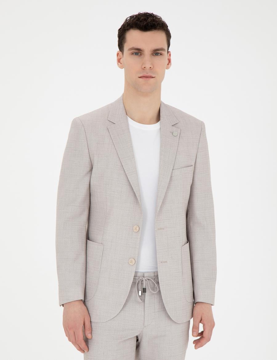 Bej Ex. Slim Fit Takım Elbise