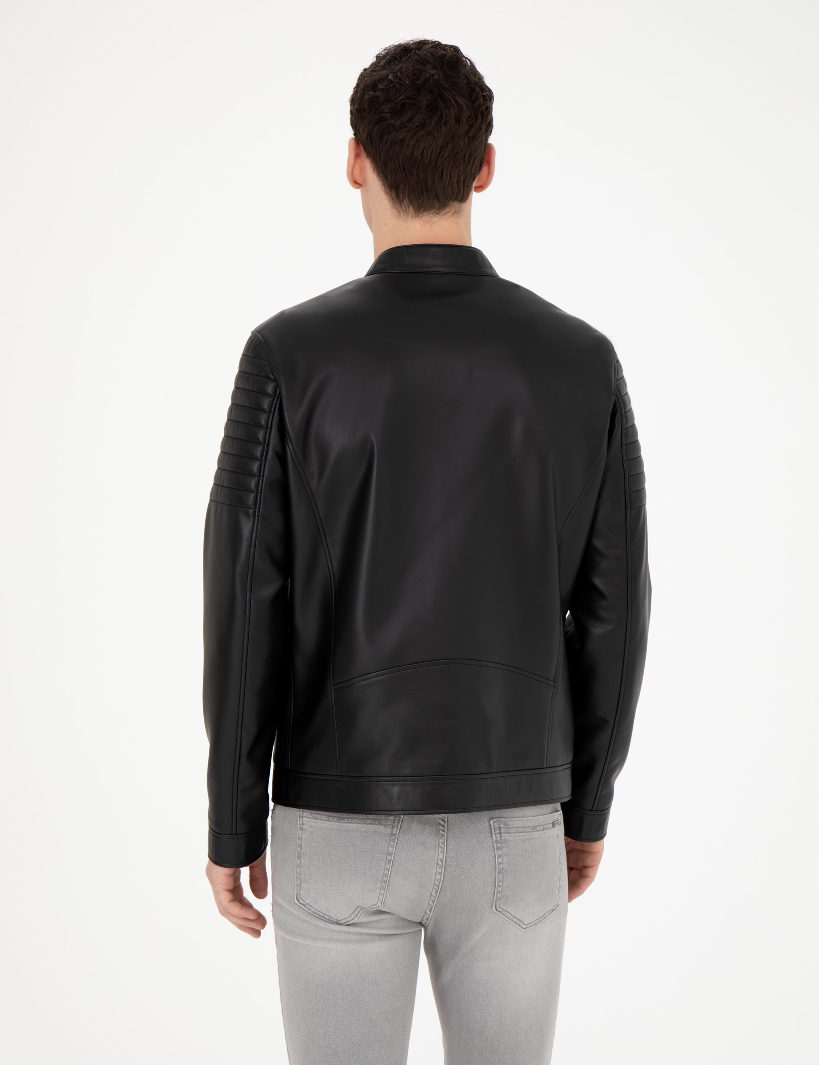 Siyah Suni Deri Ceket