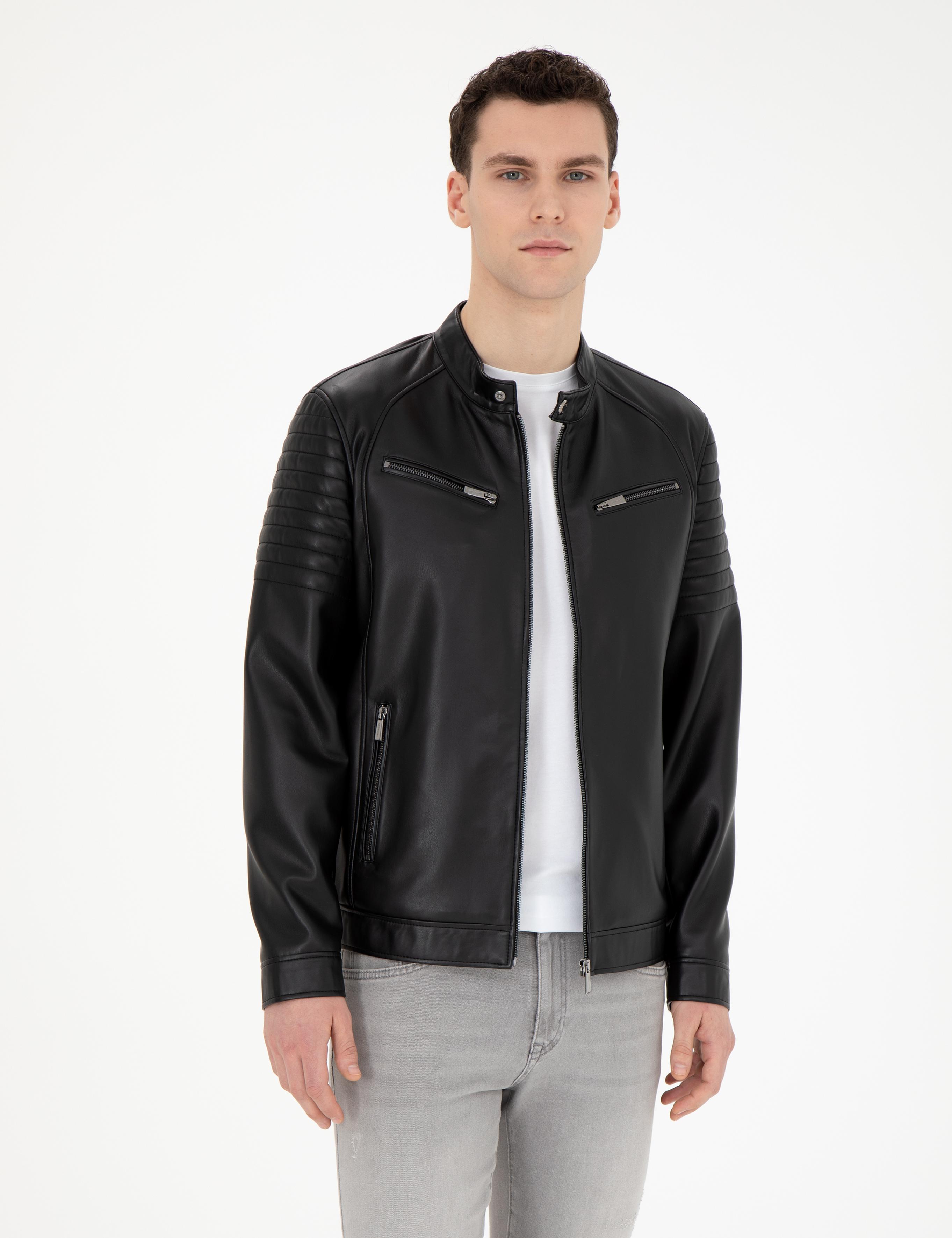 Siyah Suni Deri Ceket