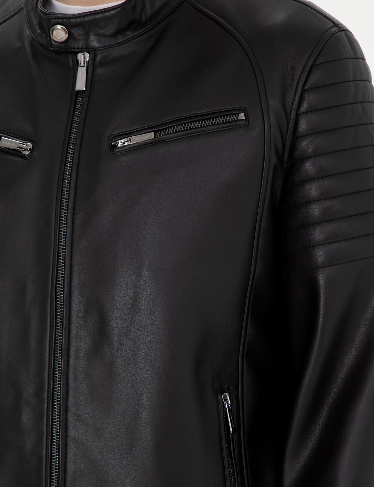 Siyah Suni Deri Ceket - 50293984005