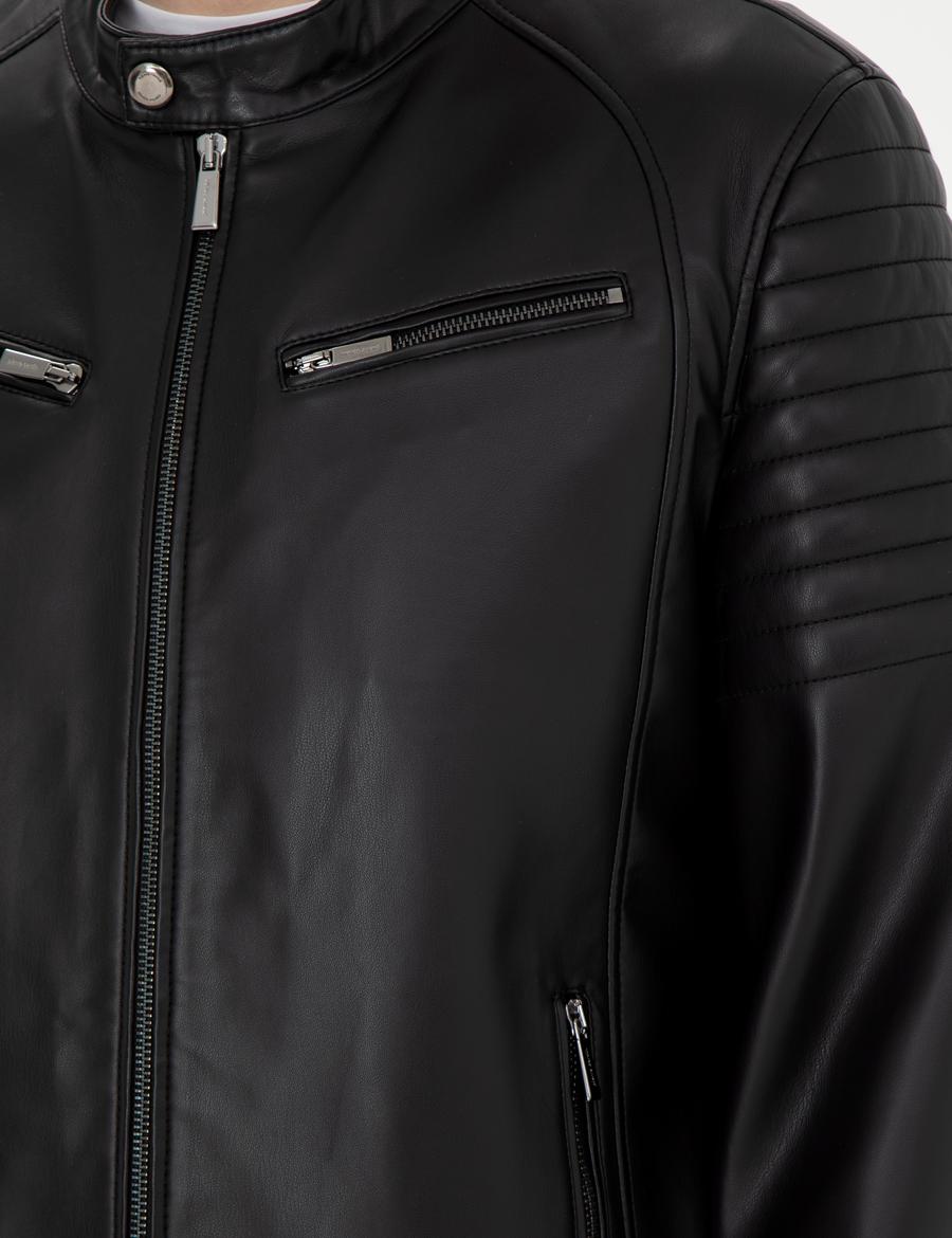 Siyah Suni Deri Ceket