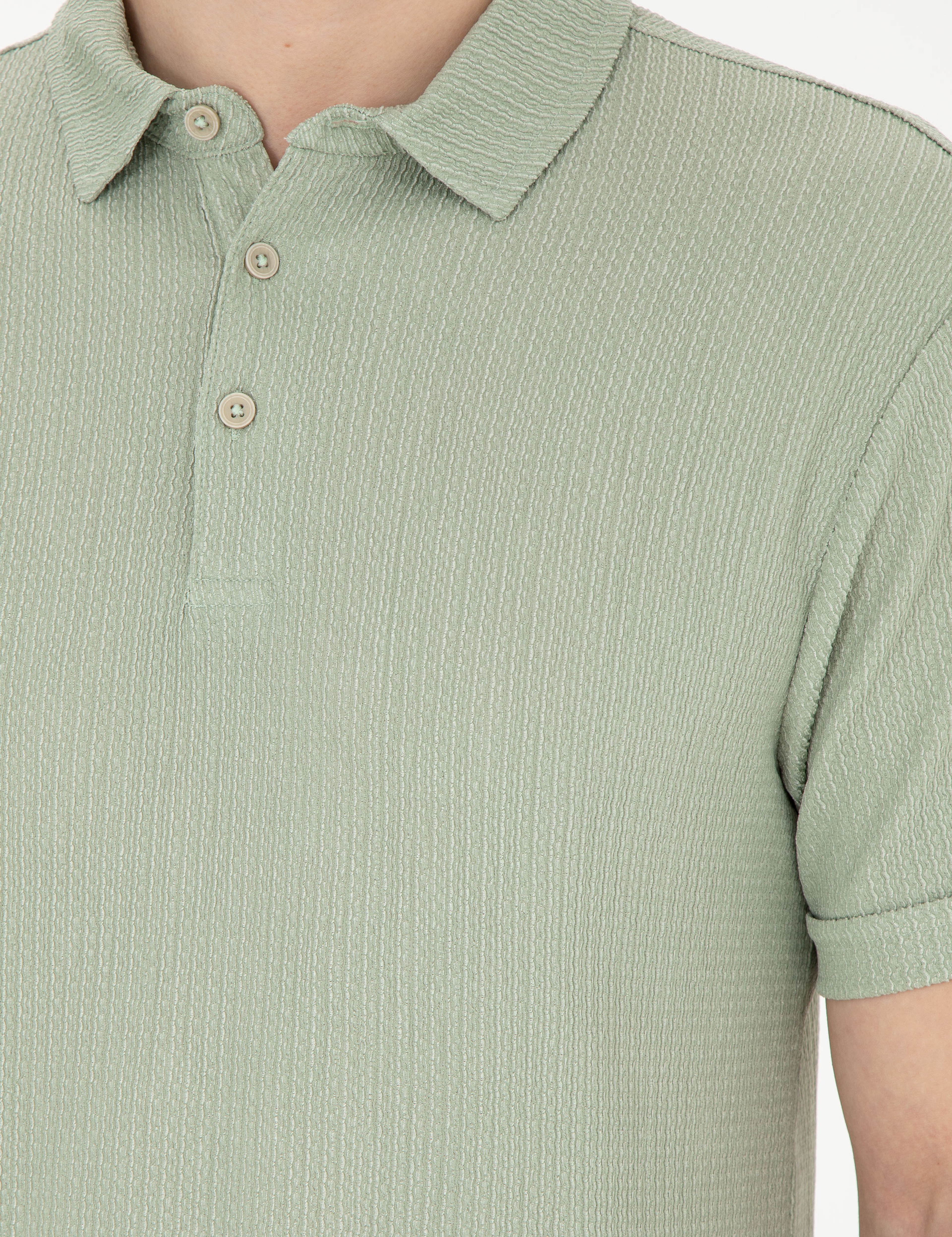 Yeşil Slim Fit Tişört - Image 7