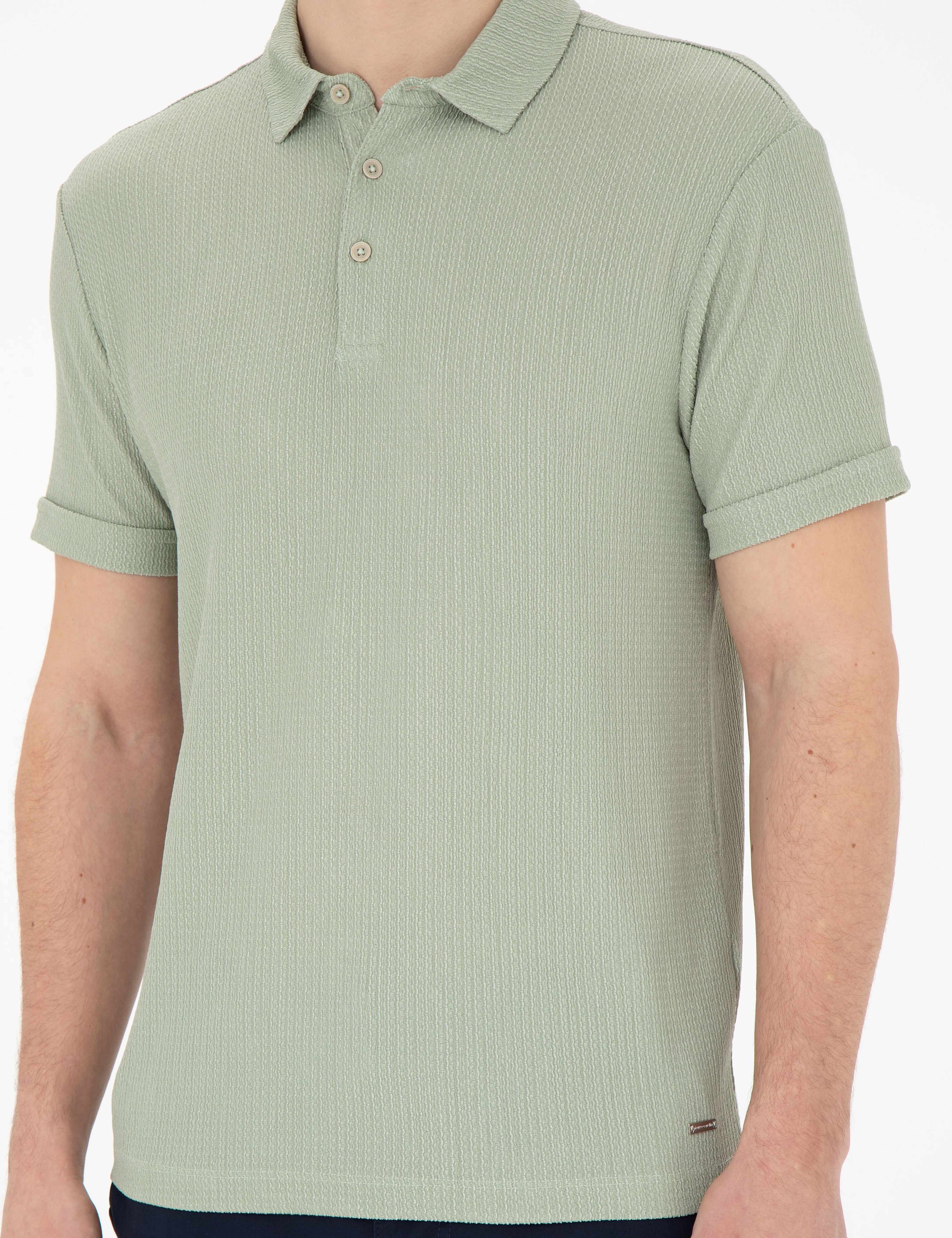 Yeşil Slim Fit Tişört - Image 6