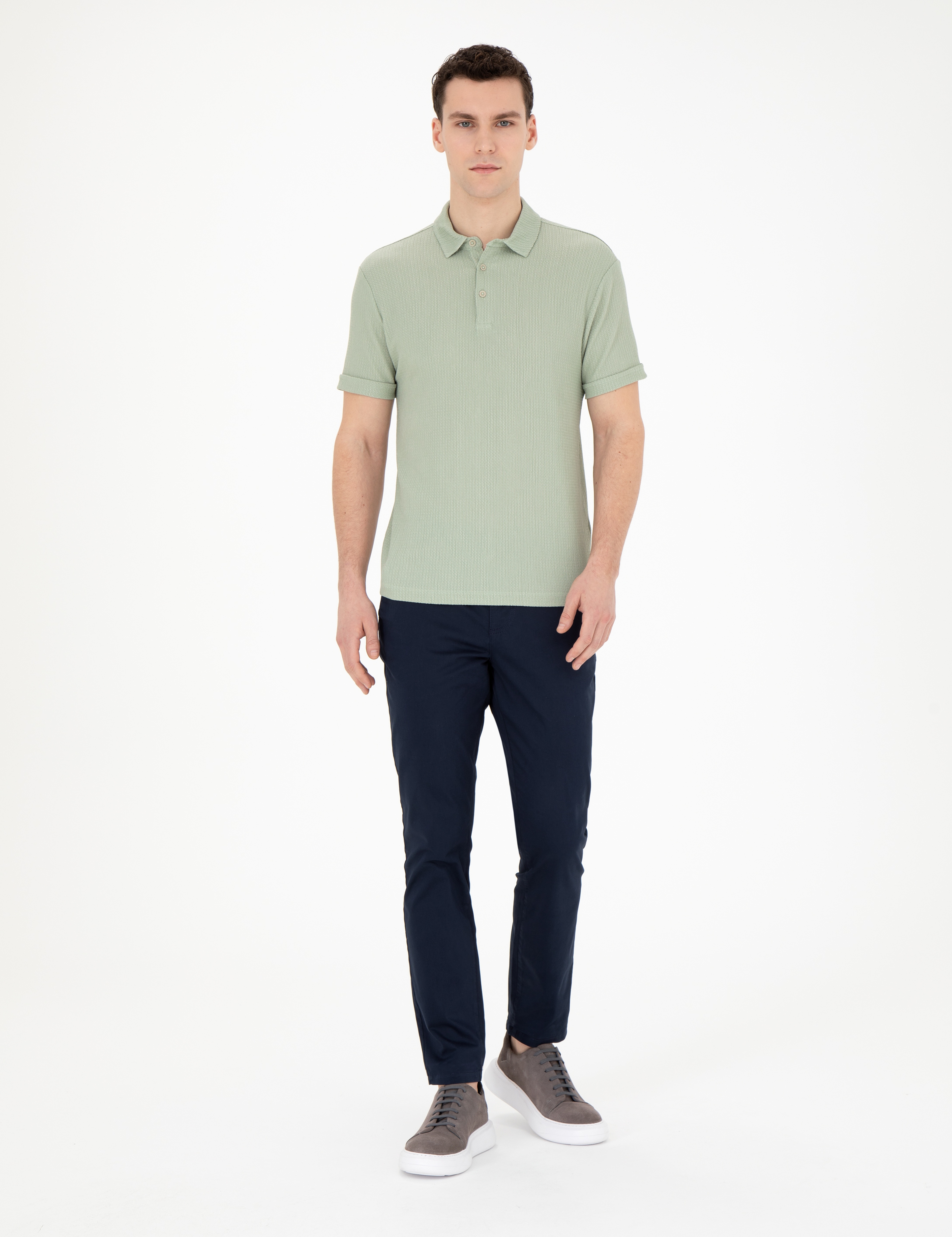 Yeşil Slim Fit Tişört - Image 4