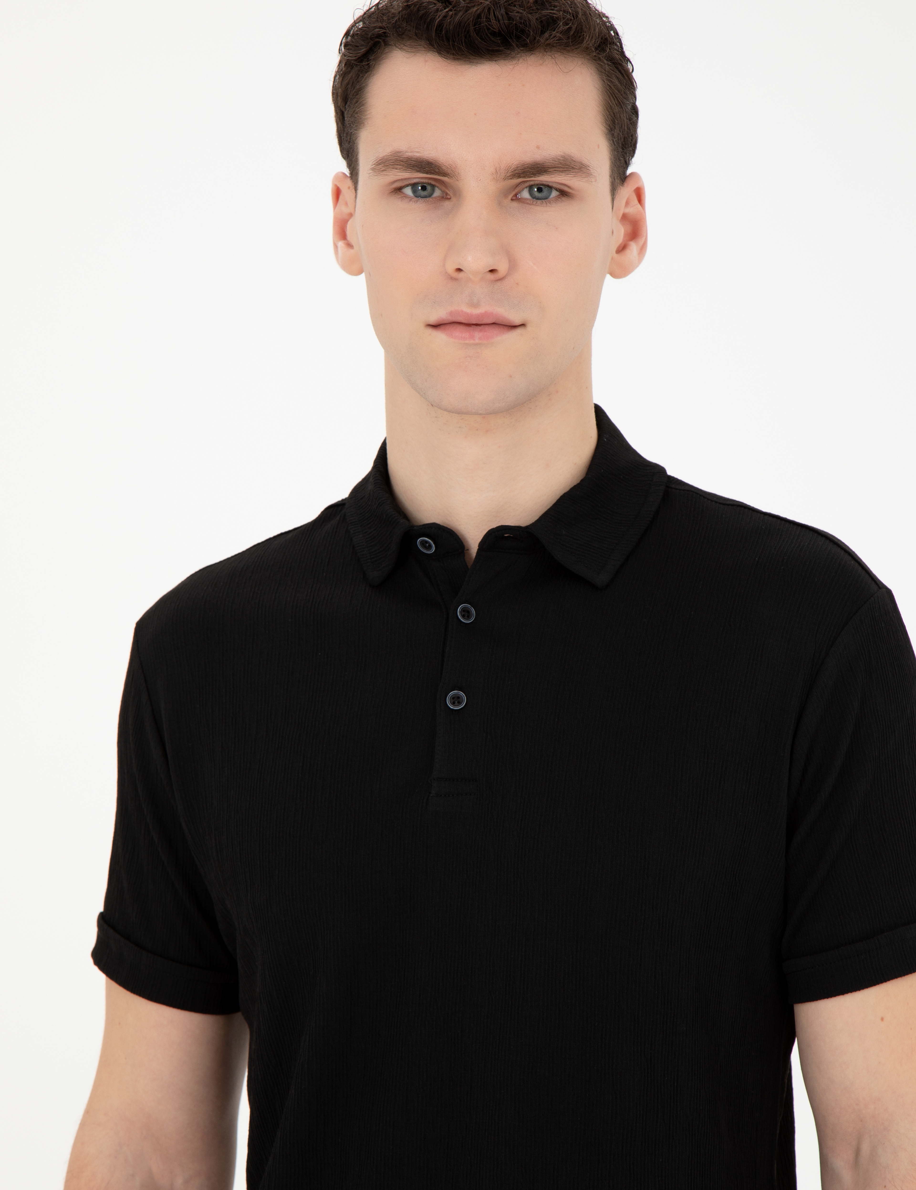Siyah Slim Fit Tişört - Image 2