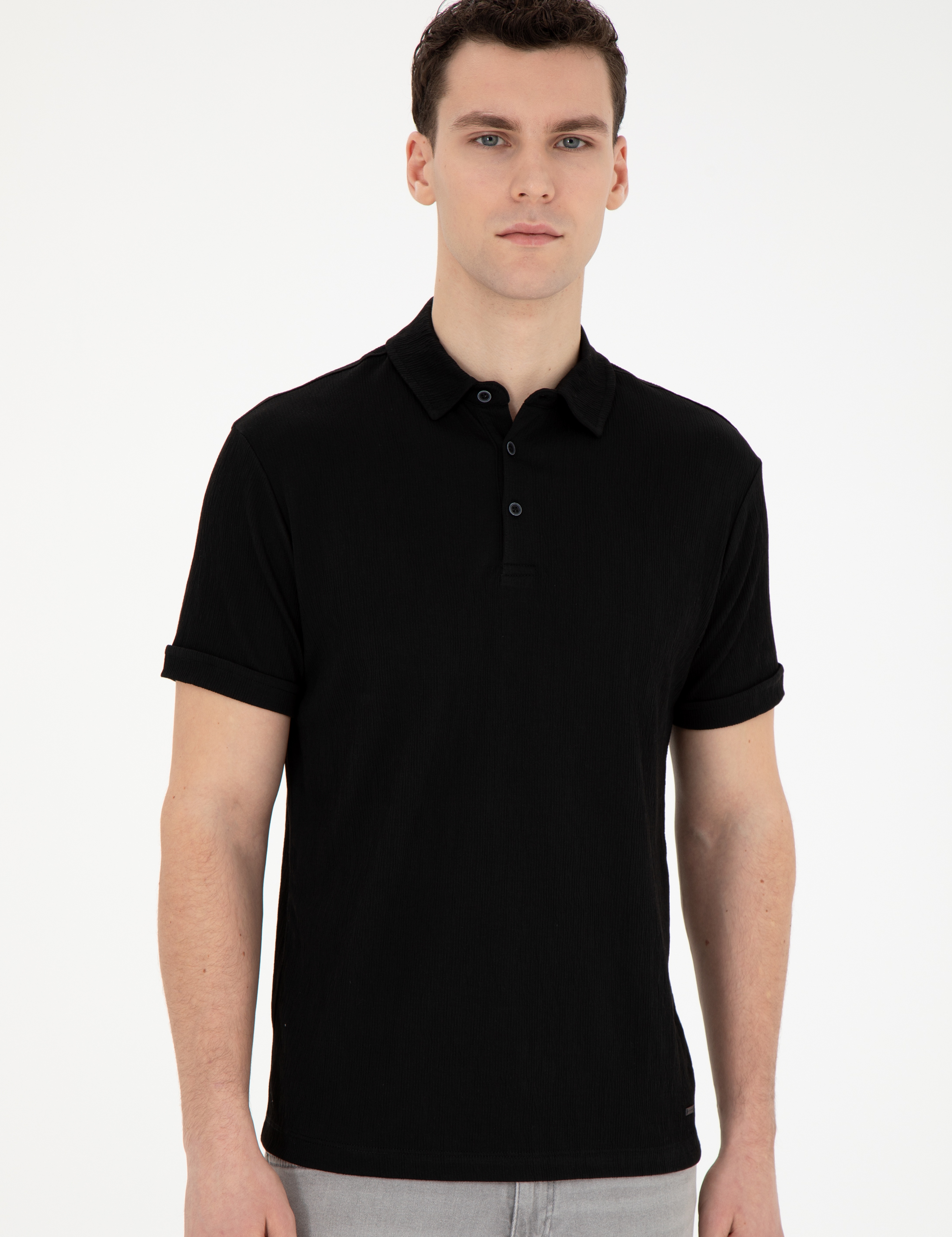 Siyah Slim Fit Tişört - Image 3