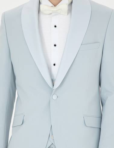 Açık Mavi Ex. Slim Fit Yelekli Smokin