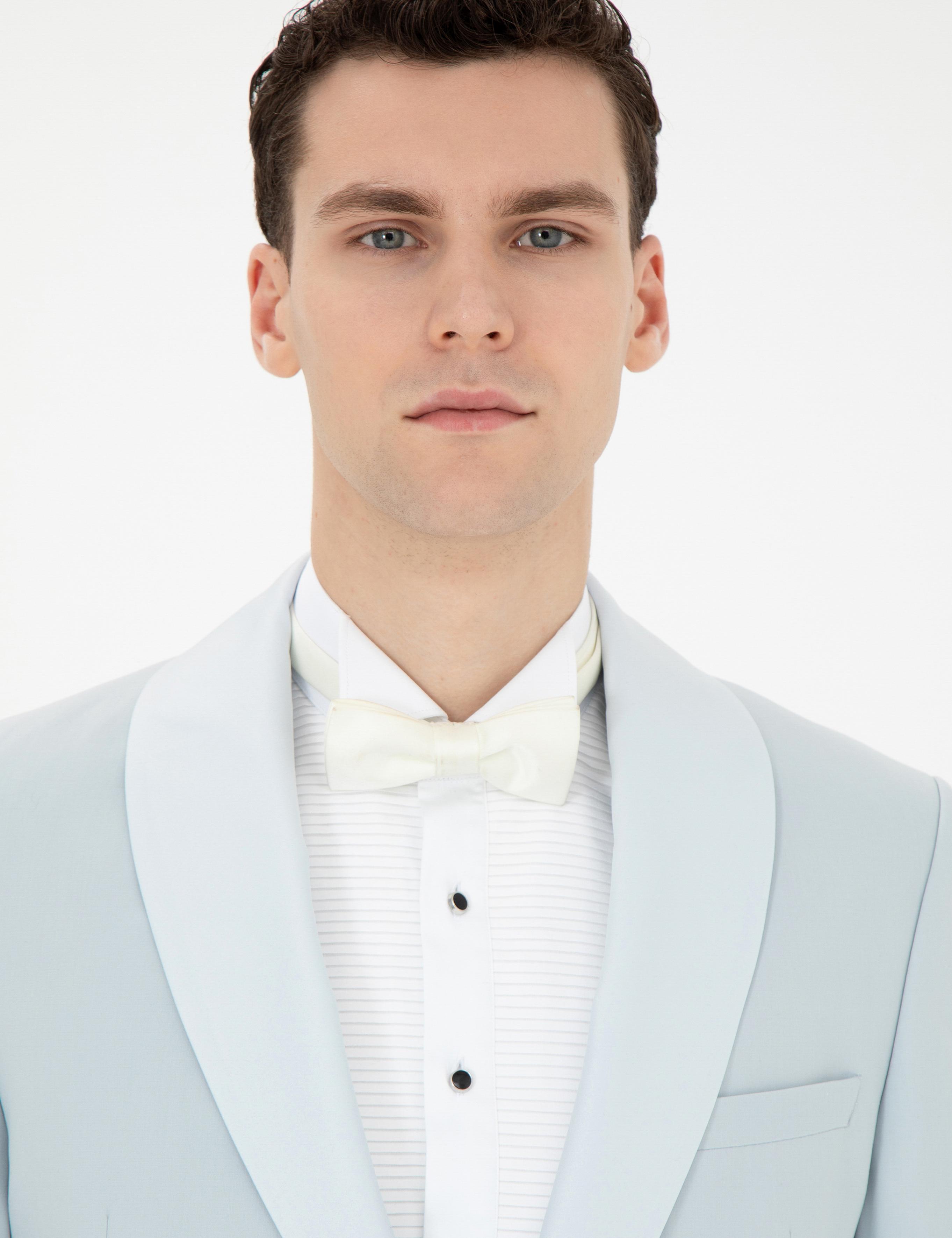 Açık Mavi Ex. Slim Fit Yelekli Smokin