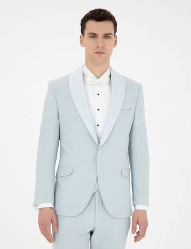 Açık Mavi Ex. Slim Fit Yelekli Smokin