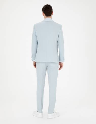 Açık Mavi Ex. Slim Fit Yelekli Smokin