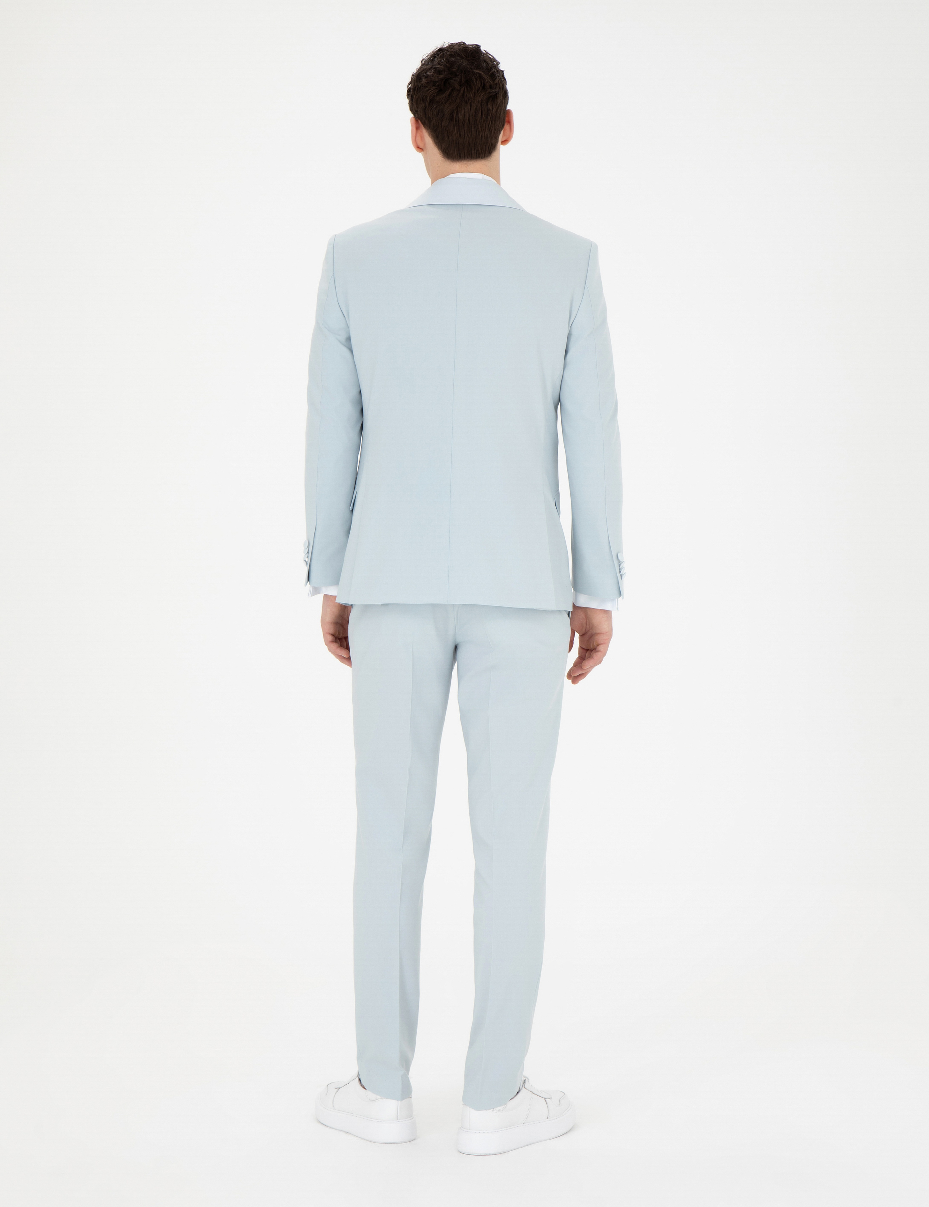 Açık Mavi Ex. Slim Fit Yelekli Smokin - Image 6