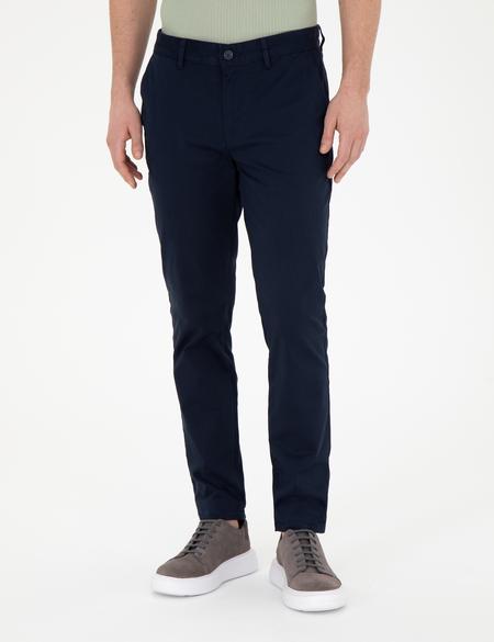 Lacivert Slim Fit Kanvas Pantolon - 50288511065