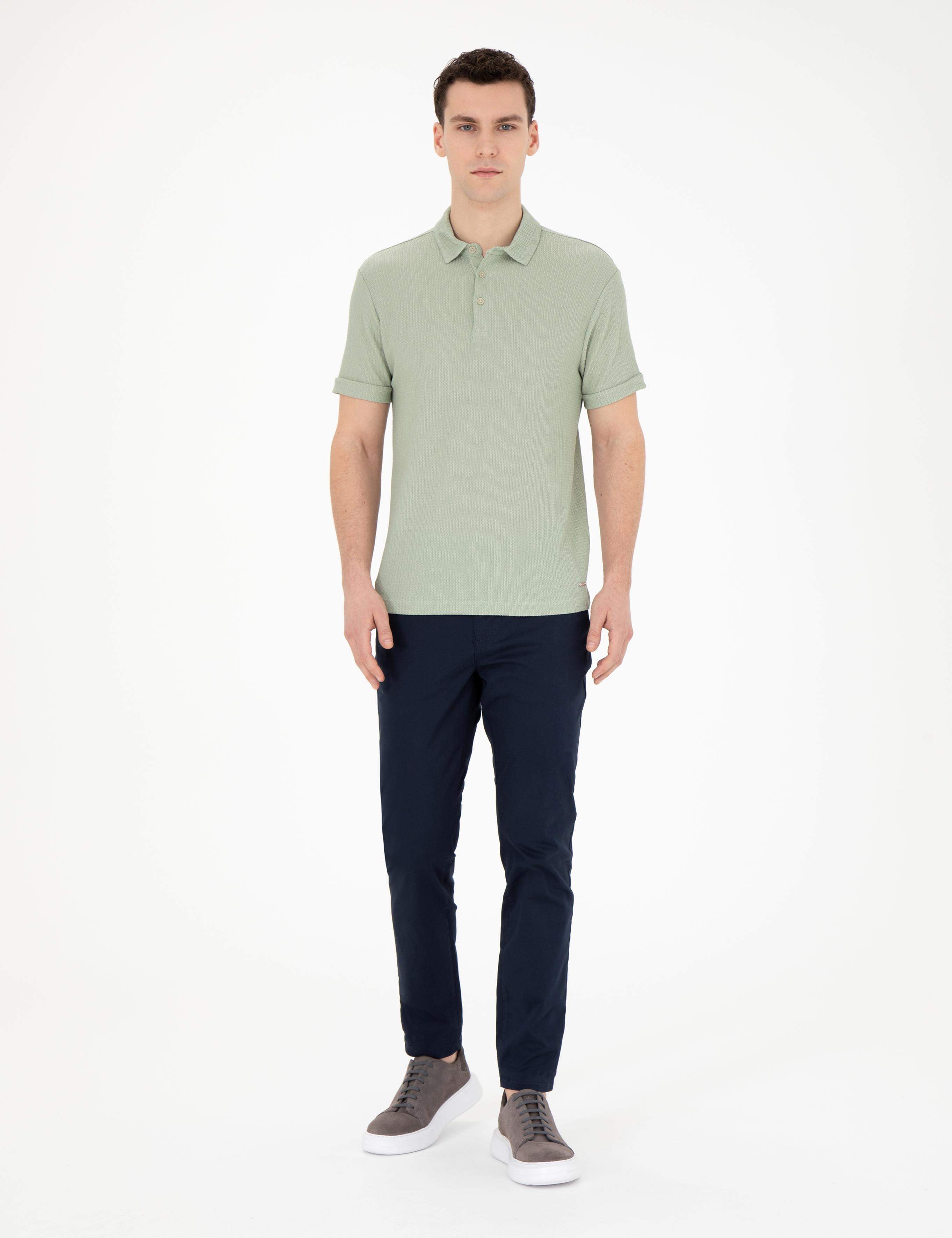 Lacivert Slim Fit Kanvas Pantolon