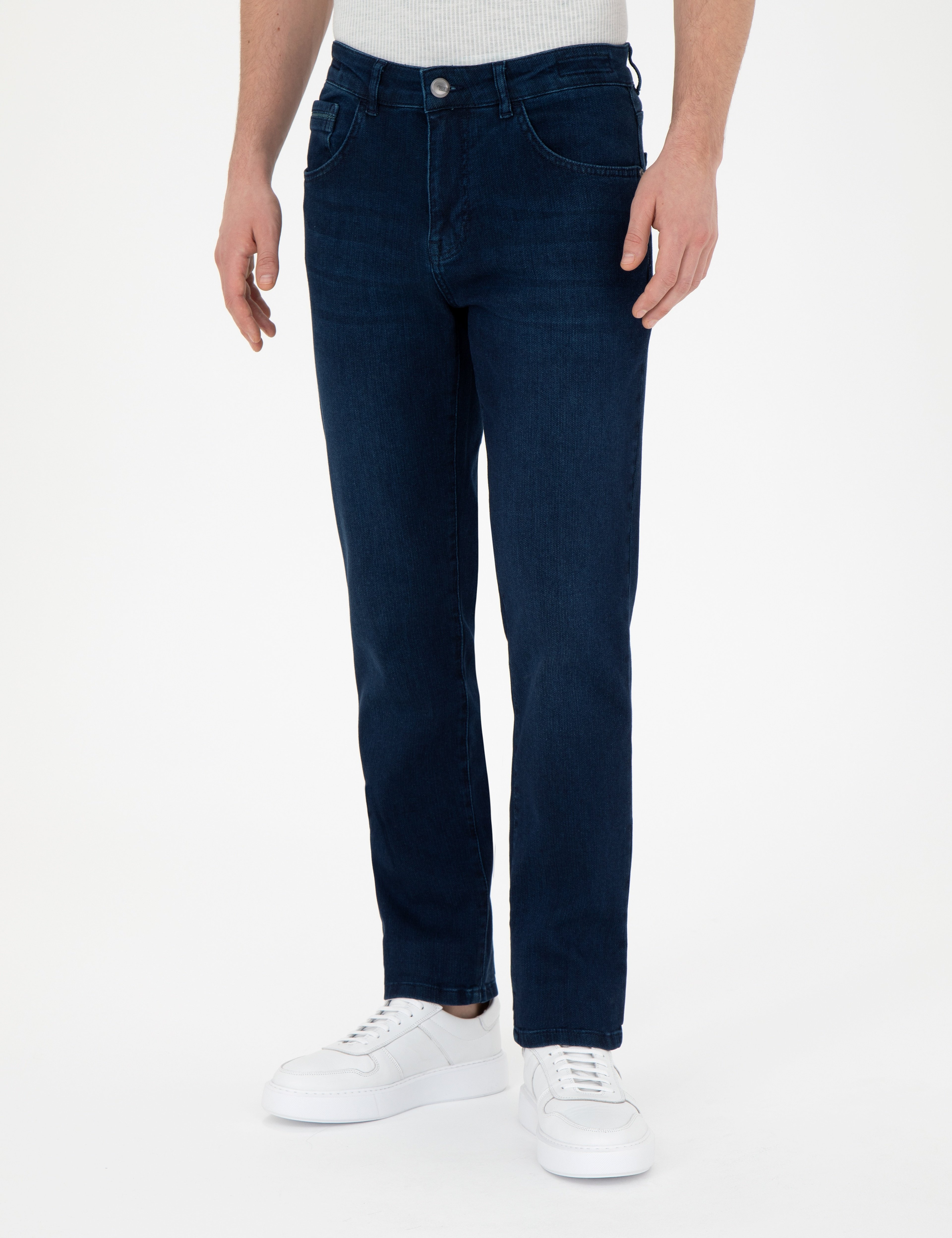 Koyu Lacivert Straight Fit Jean Pantolon