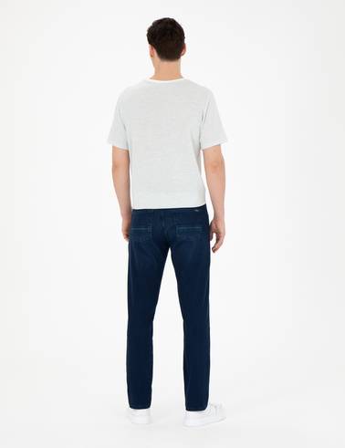 Koyu Lacivert Straight Fit Jean Pantolon