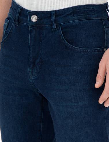 Koyu Lacivert Straight Fit Jean Pantolon