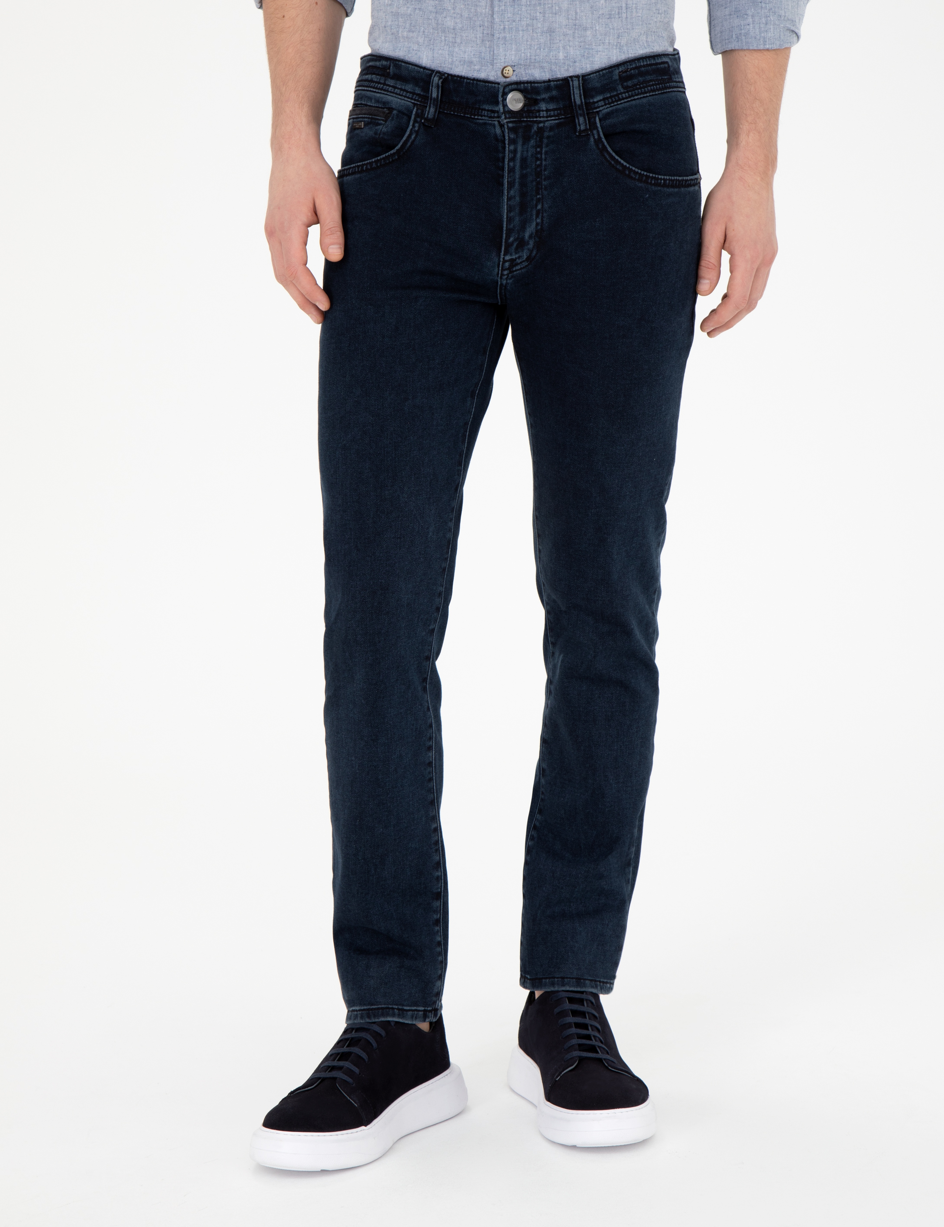 Lacivert Straight Fit Jean Pantolon - Image 2