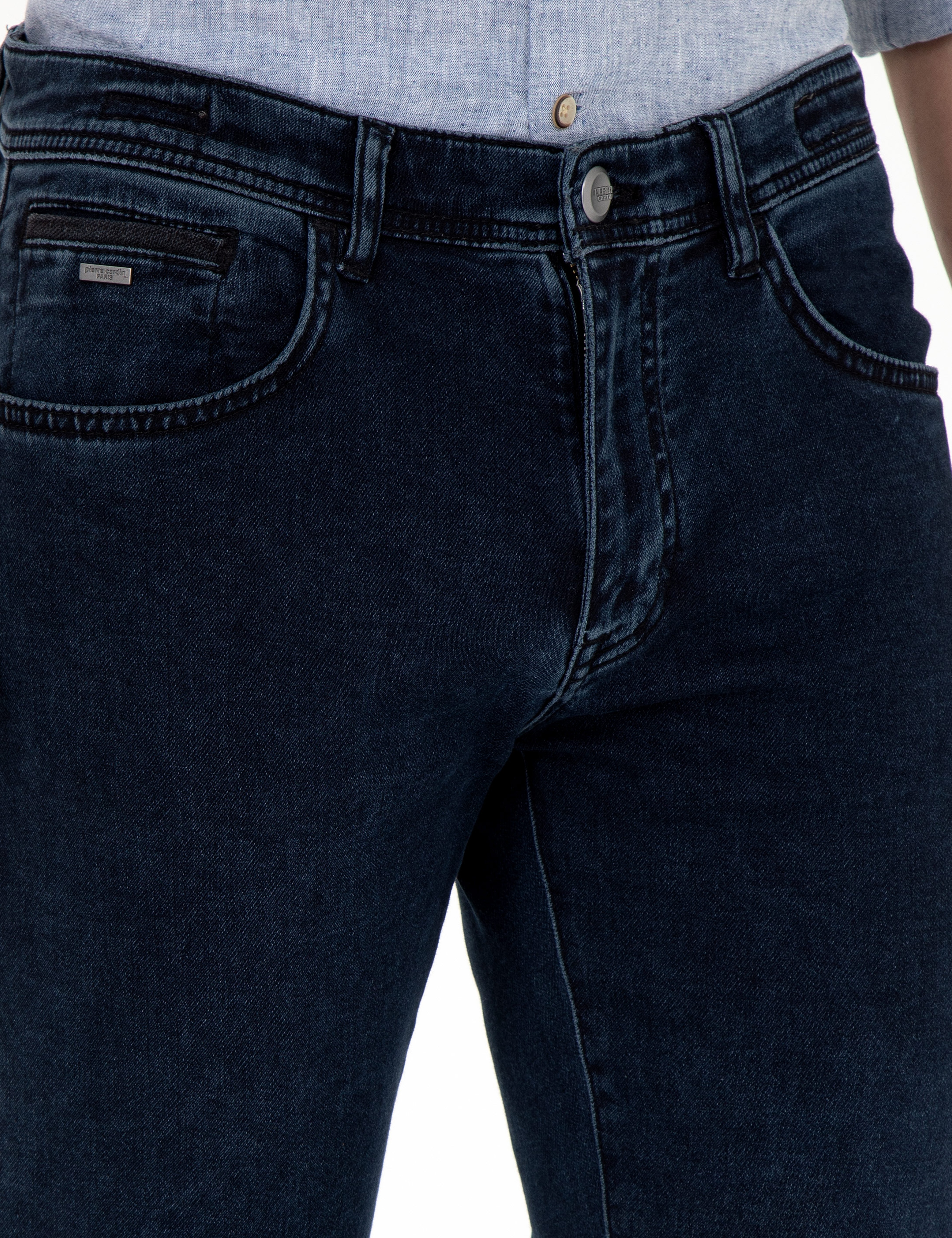 Lacivert Straight Fit Jean Pantolon - Image 5