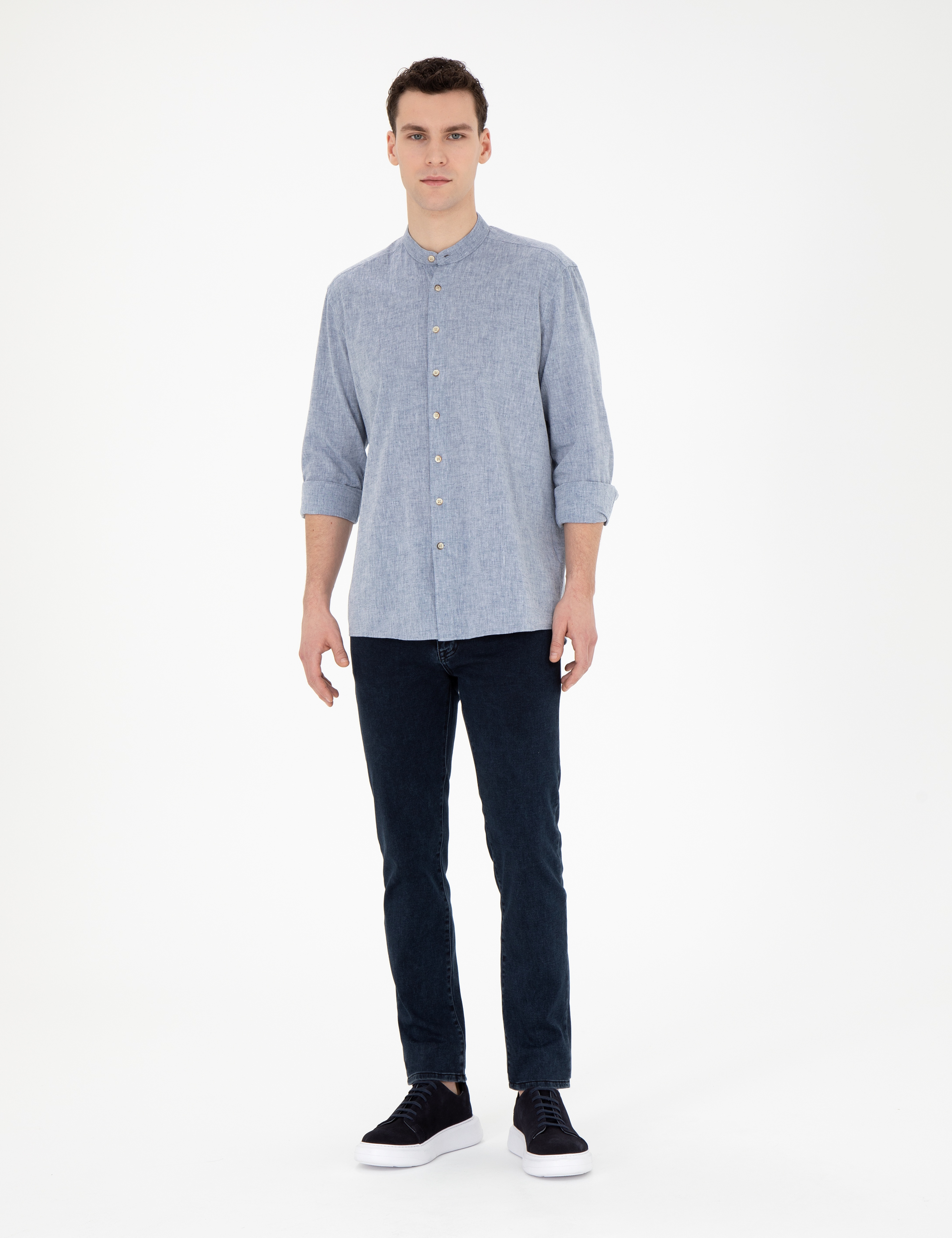 Lacivert Straight Fit Jean Pantolon - Image 1