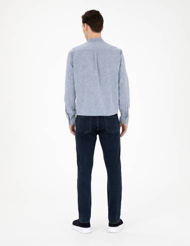 Lacivert Straight Fit Jean Pantolon