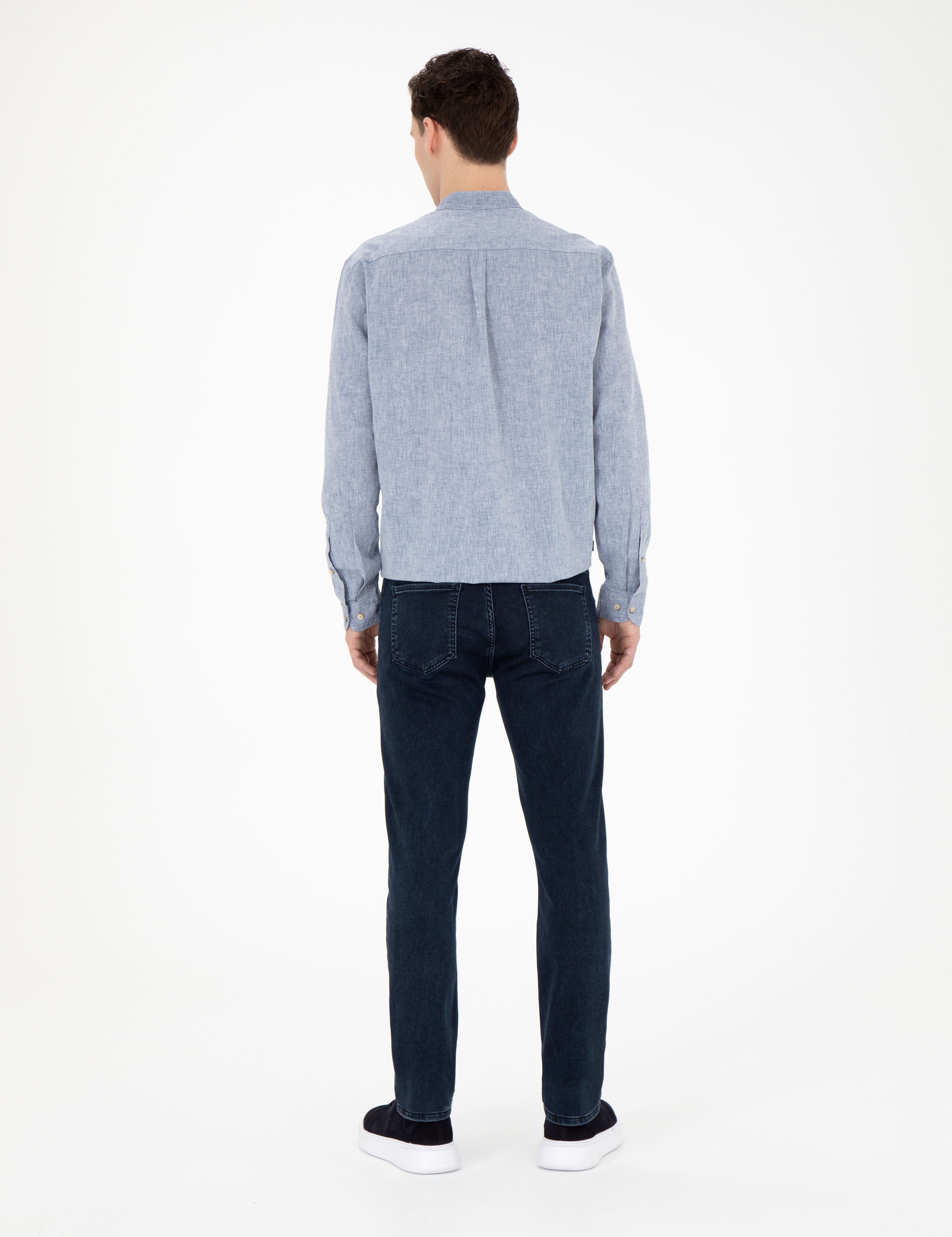Lacivert Straight Fit Jean Pantolon - Image 4