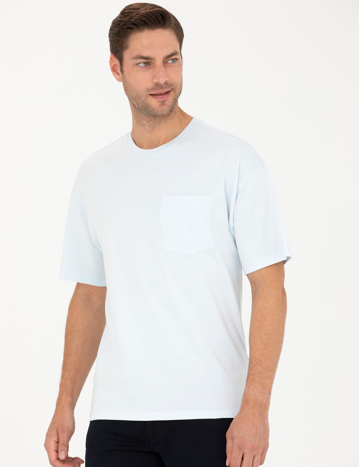 Açık Mavi Comfort Fit Tişört