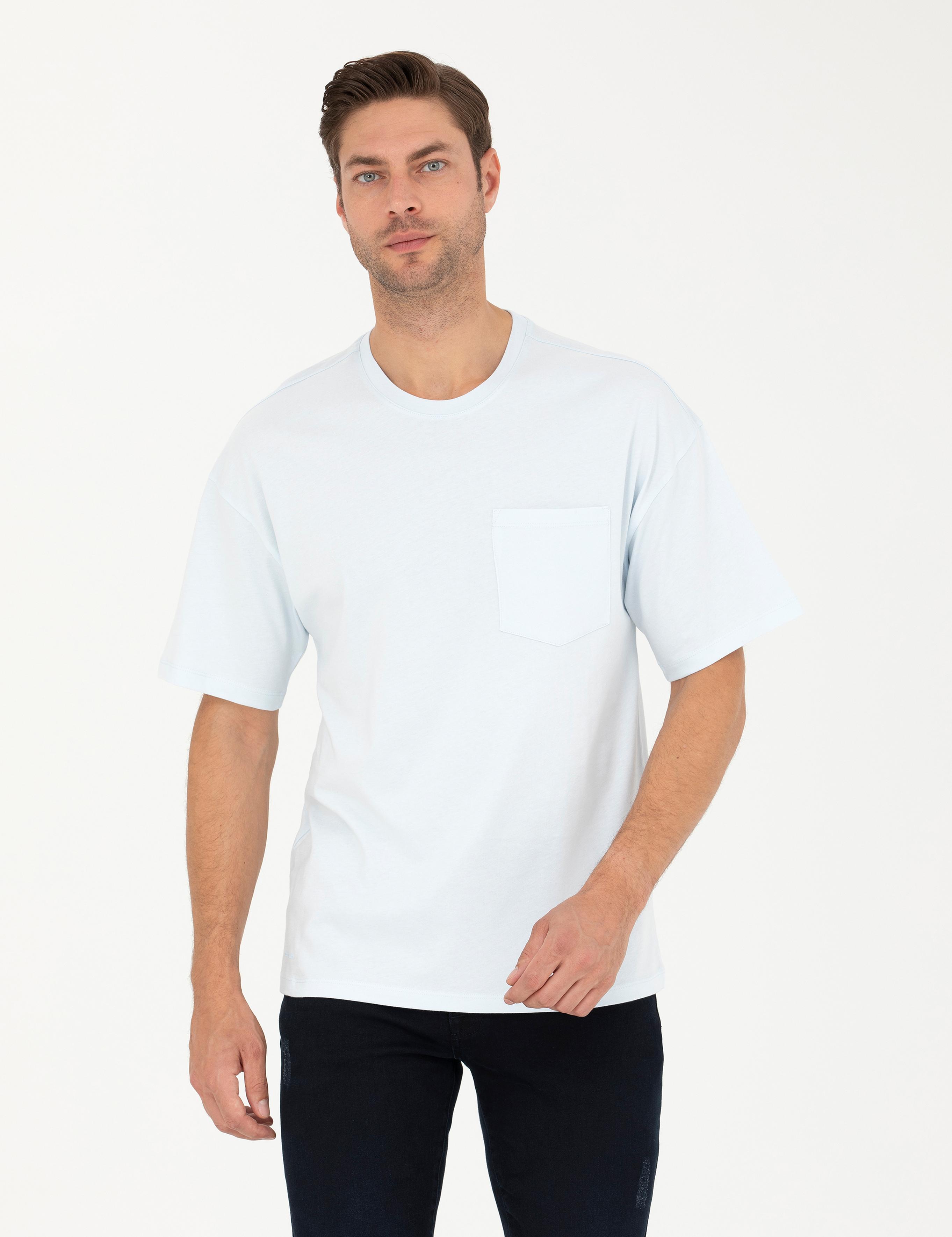 Açık Mavi Comfort Fit Tişört