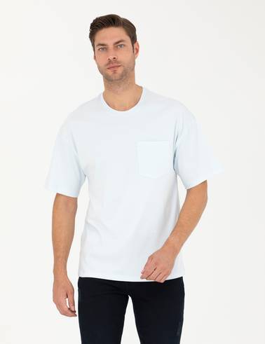 Açık Mavi Comfort Fit Tişört