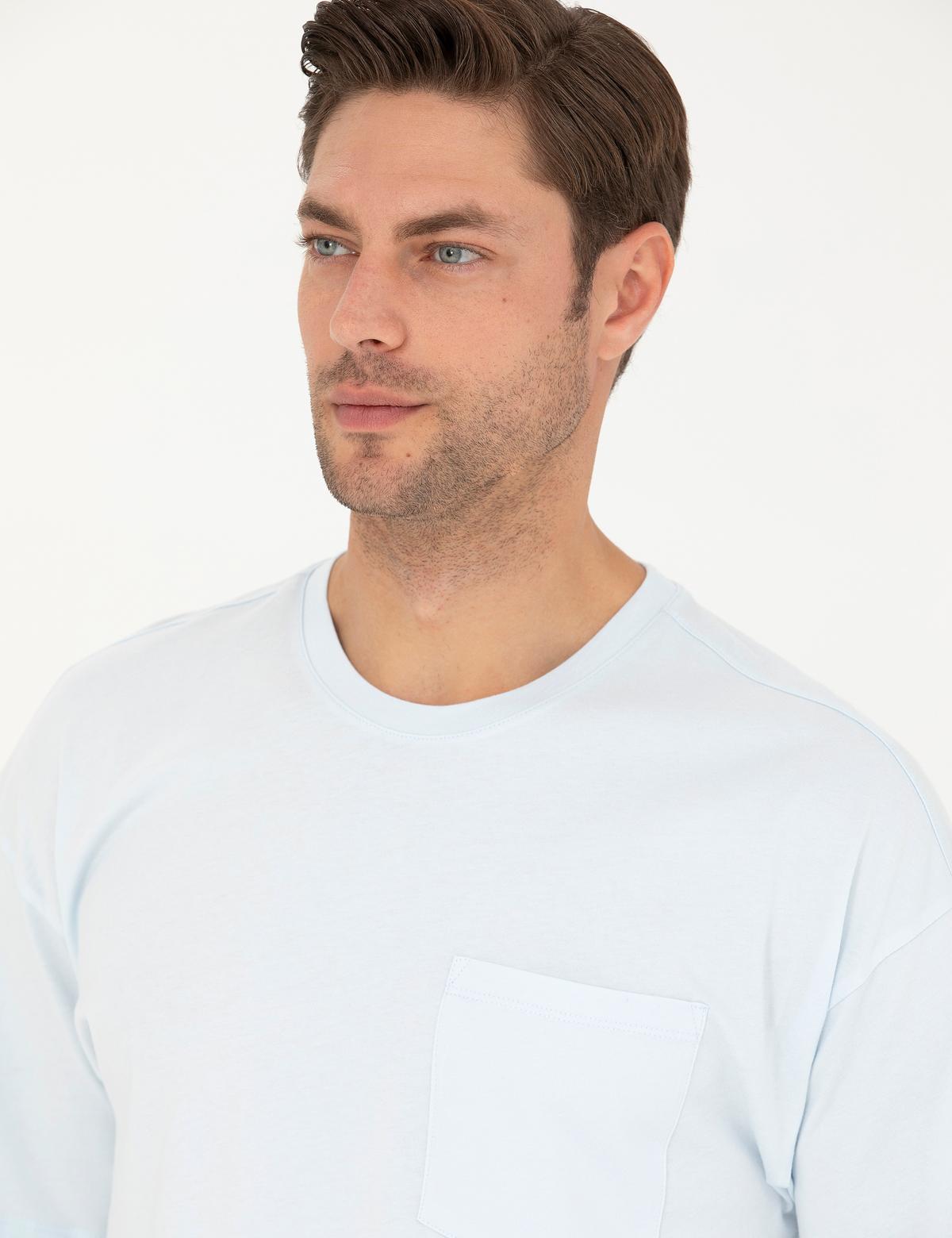 Açık Mavi Comfort Fit Tişört - 50289362063