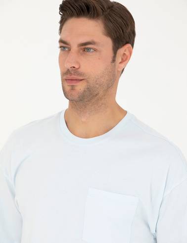 Açık Mavi Comfort Fit Tişört