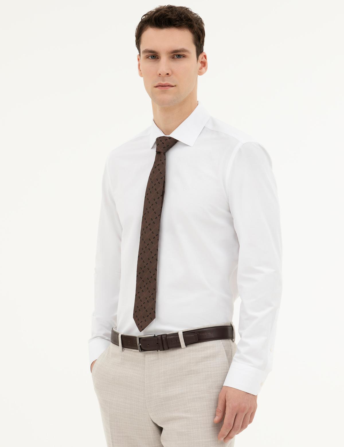 Beyaz Slim Fit Uzun Kollu Basic Gömlek - 50285562016